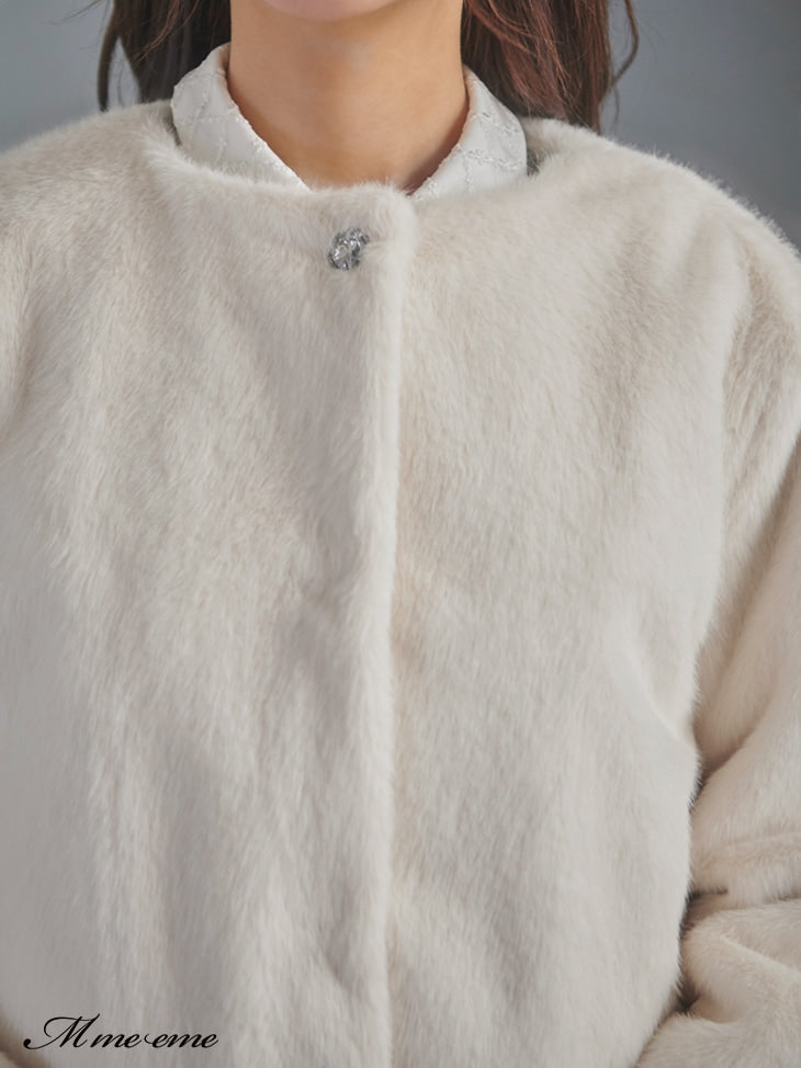 【SALE】Bijou fur coat (eme10286)