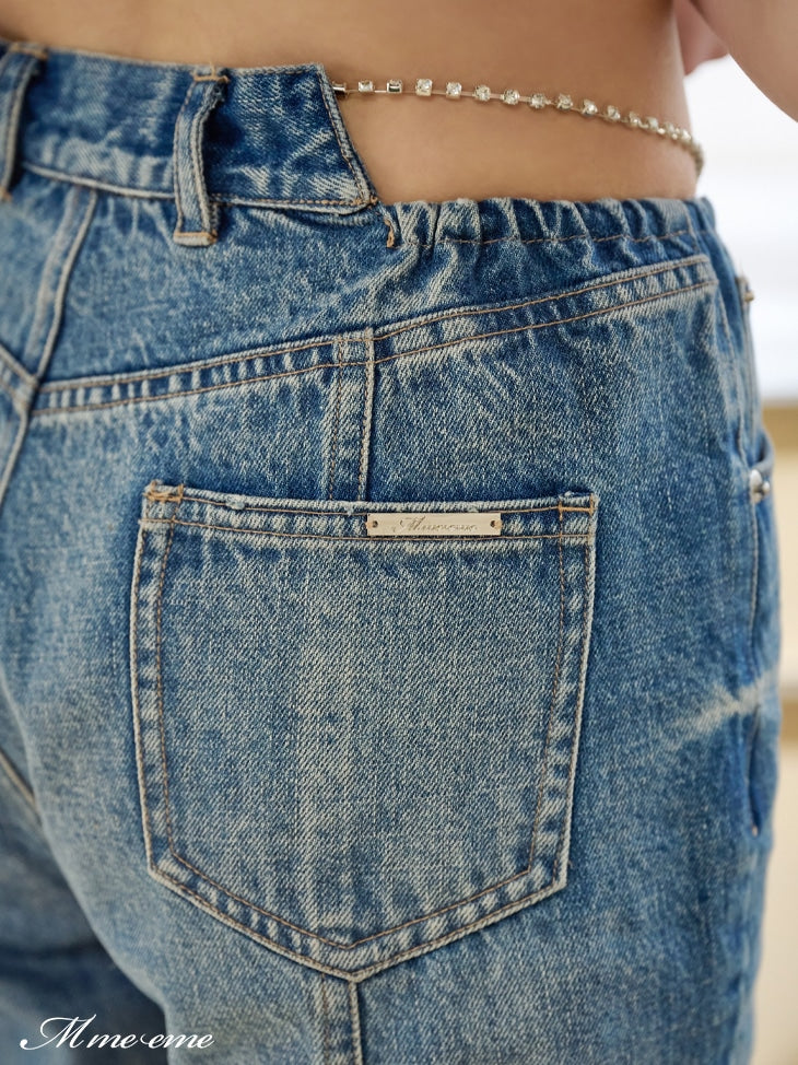 【SALE】Waist cut straight denim (eme10315)