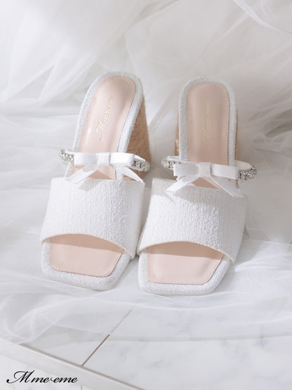 【SALE】Ribbon tweed mule (eme10312)