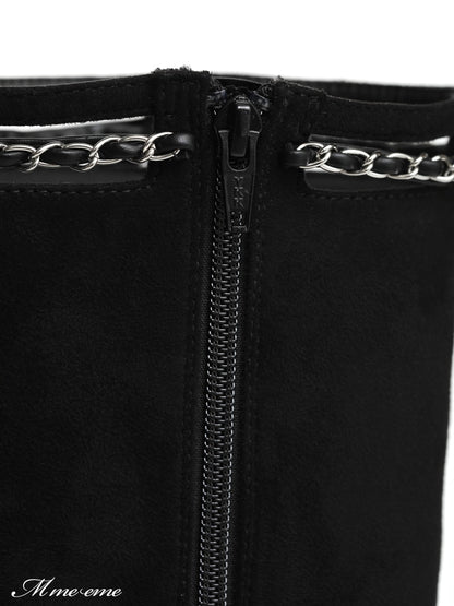 【SALE】Cut design chain long boots (eme10328)