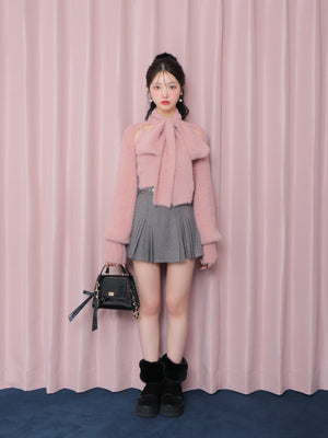 Scarf like shaggy knit tops (eme10372)