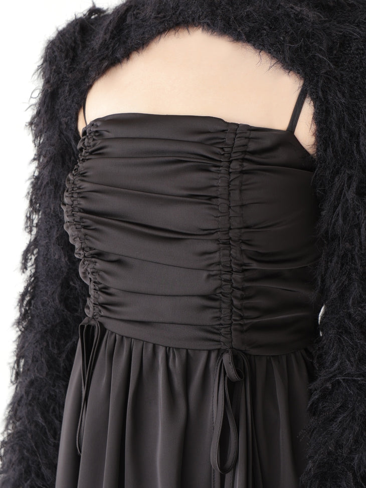 Fringe satin ensemble one piece(eme10533)