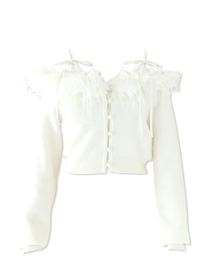 Feather ensemble knit tops(eme10366)