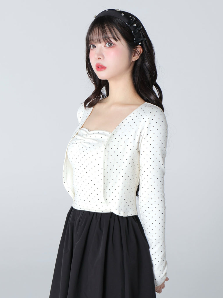 Back ribbon bear ensemble tops(eme10381)