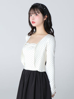 Back ribbon bear ensemble tops(eme10381)