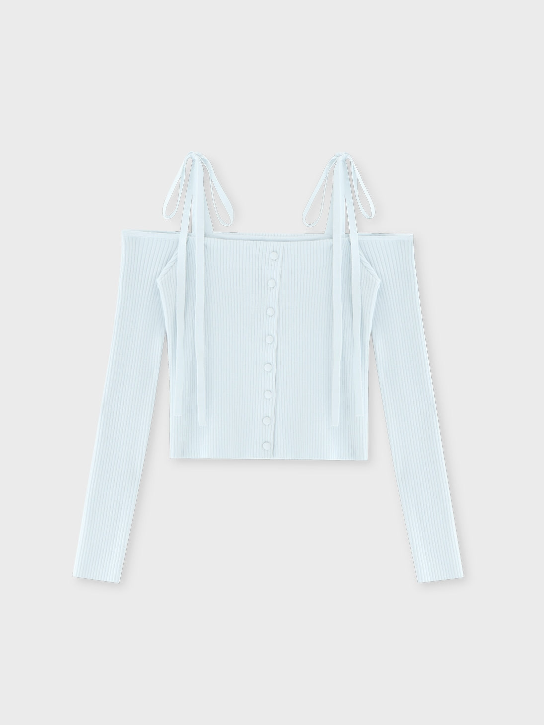 Off shoulder ribbon knit tops(eme10397)