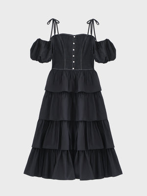 denim docking tiered one piece(eme10389)