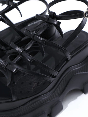 Sheer dot ribbon sport sandal(eme10539)