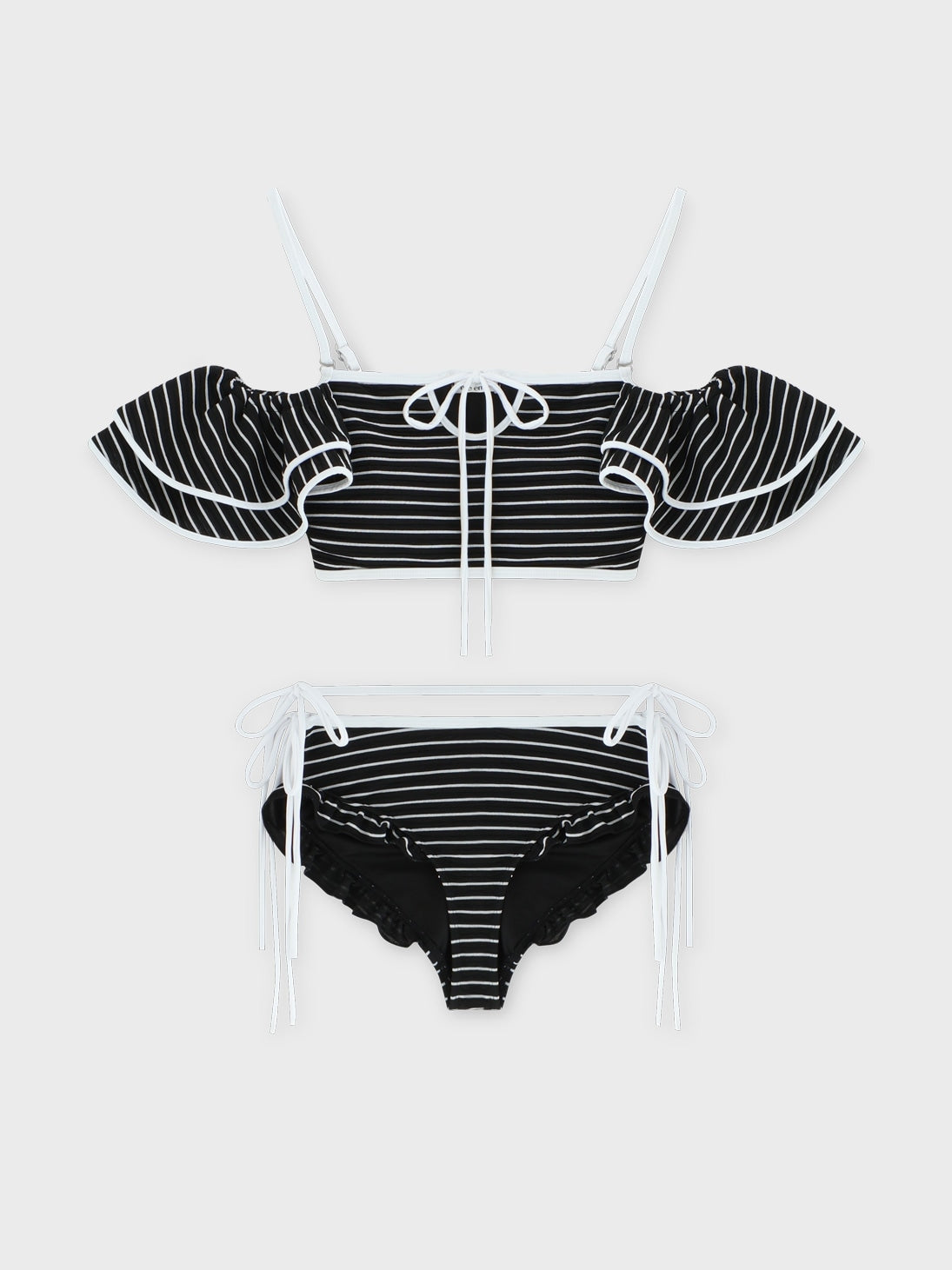 Ribbon frill border swimwear(eme10473)