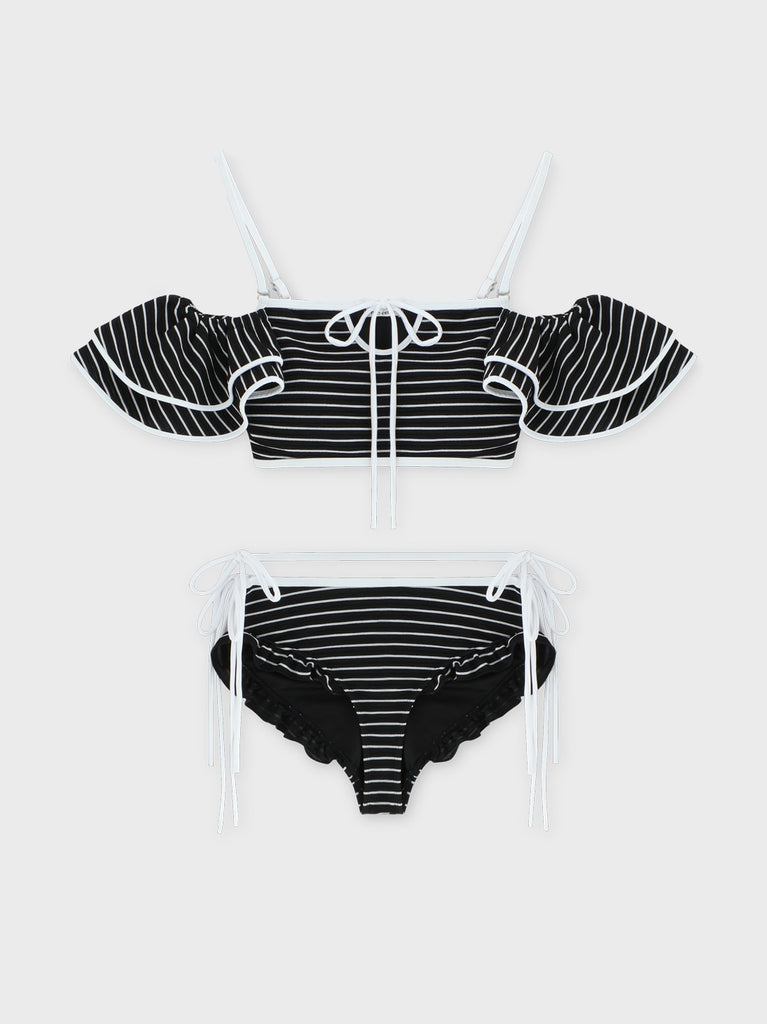 Ribbon frill border swimwear(eme10473)