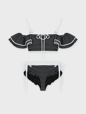 Ribbon frill border swimwear(eme10473)
