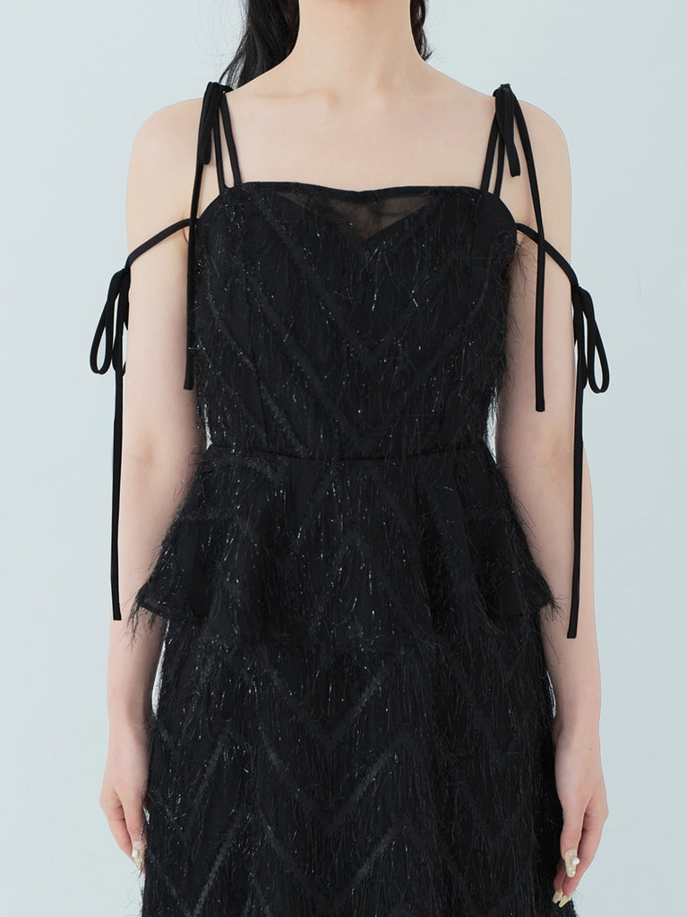 Lame fringe jacquard onepiece(eme10478)