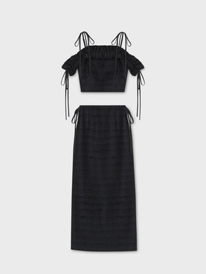 Off shoulder shirring race setup(eme10484)