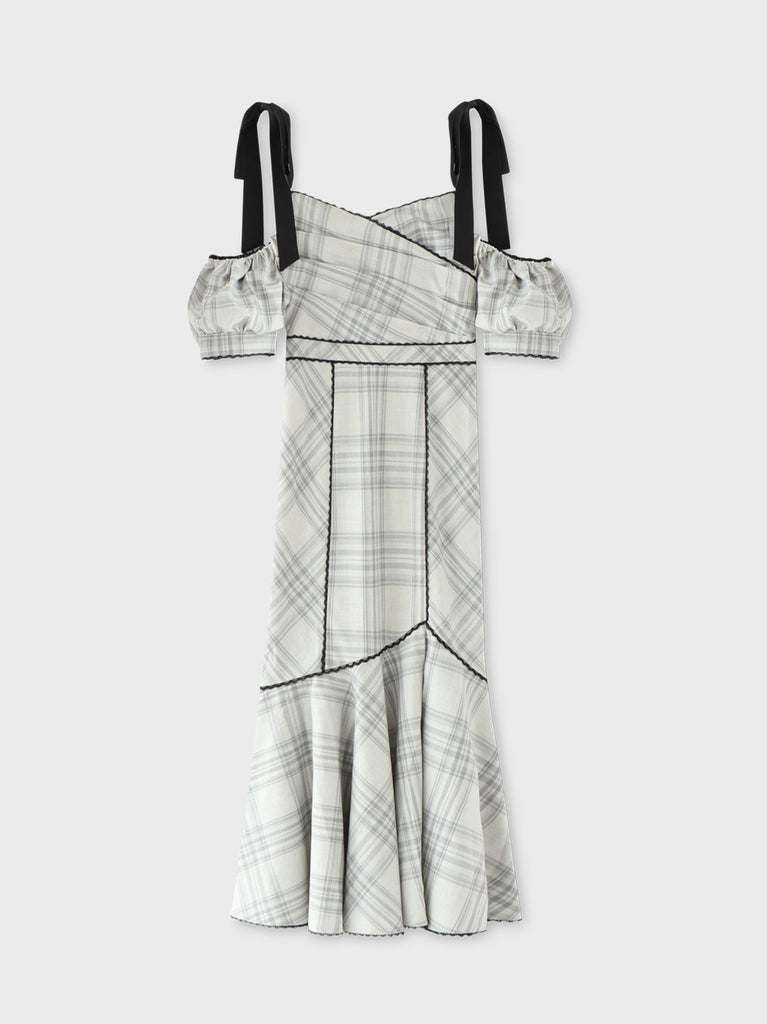 Ribbon check mermaid onepiece(eme10551)