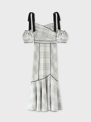 Ribbon check mermaid onepiece(eme10551)