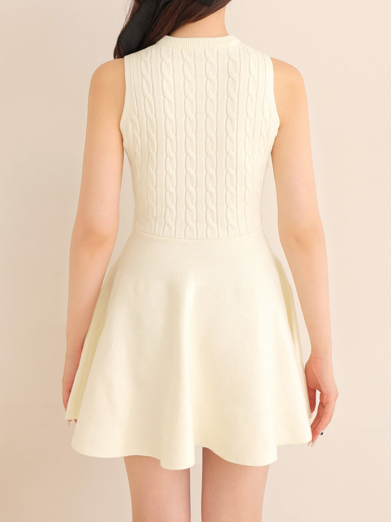 Cable knit layered onepiece(eme10802)