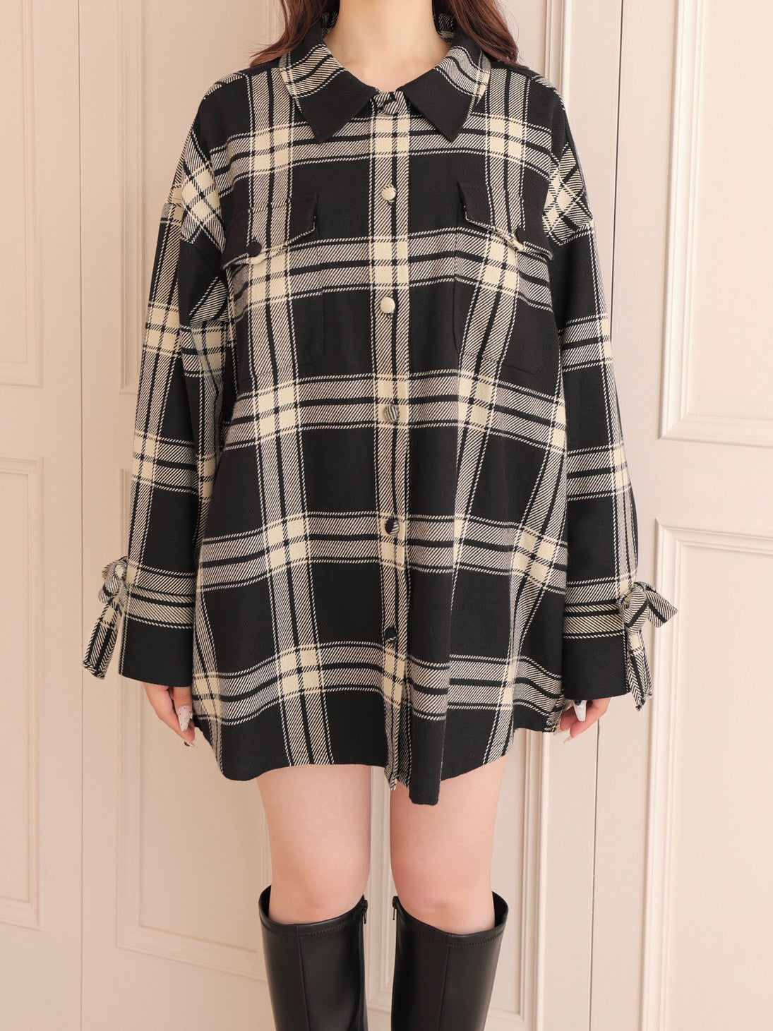 Urban check shirt outer(eme10801) – M me eme