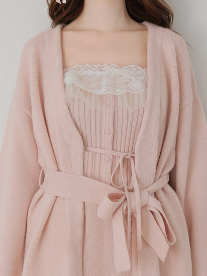 Lame gown layered knit set(eme11002)