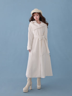 Blanc noir hooded long coat(eme10820)