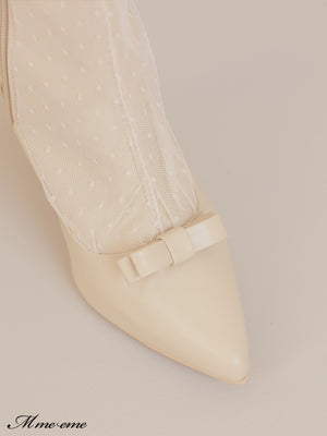 【SALE】Dot tulle short boots (eme10281)