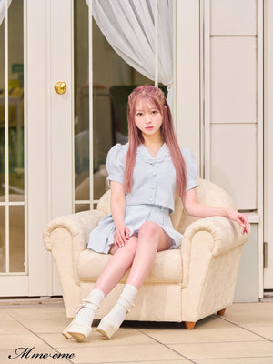 【SALE】Lace collar tweed jacket (eme10404)