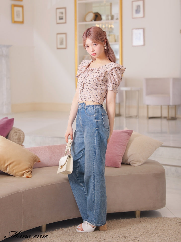 【SALE】Waist cut straight denim (eme10315)