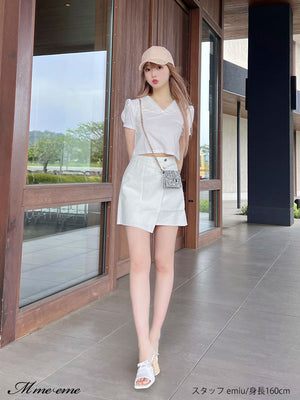 【SALE】Rhinestone denim mini skirt(eme10406)