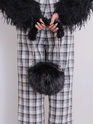 2way fake fur round bag(eme10472)