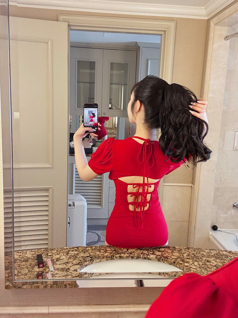 Back ribbon ensemble swimwear(eme10538)