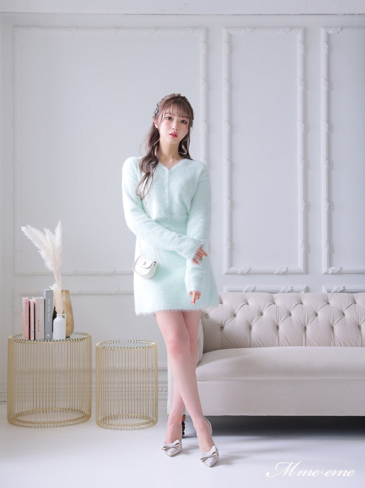 【SALE】Sequin shaggy knit cardigan(eme10213)