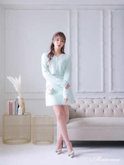 【SALE】Sequin shaggy knit cardigan(eme10213)