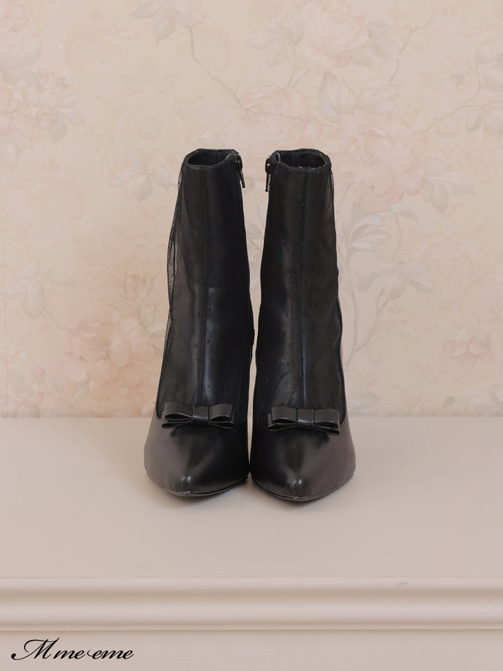 【SALE】Dot tulle short boots (eme10281)