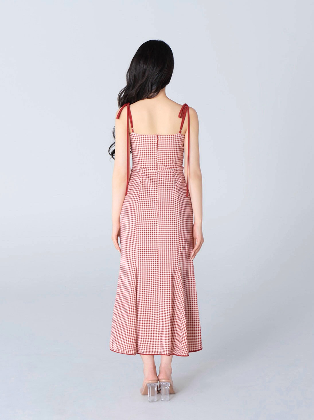 Gingham check ensemble long onepiece(eme10812) – M me eme