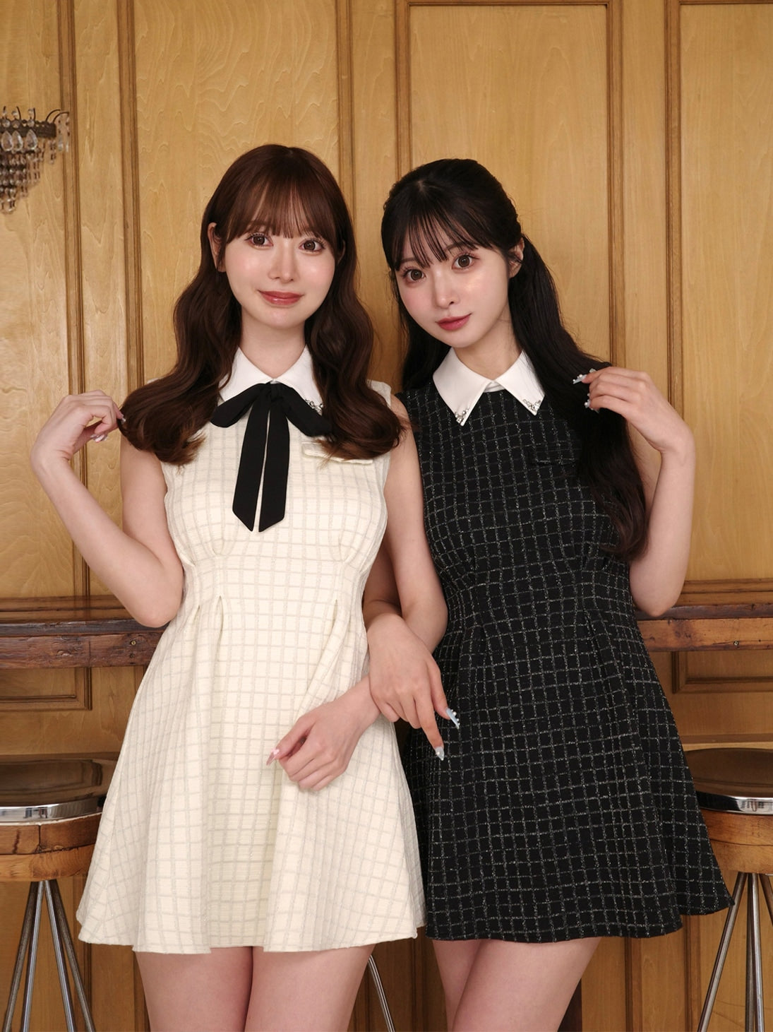 Bijou collar ribbon mini onepiece(eme10518)