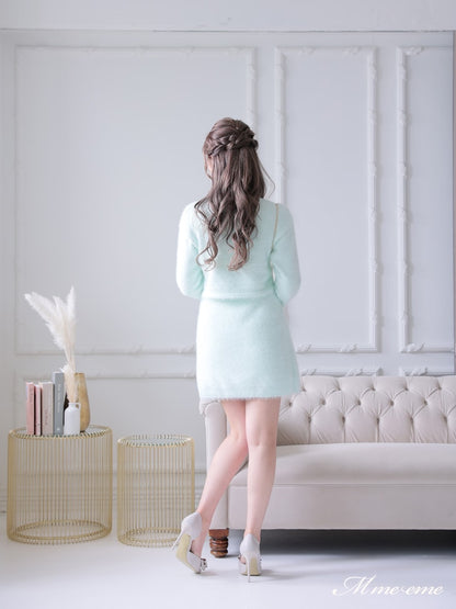 【SALE】Sequin shaggy knit cardigan(eme10213)