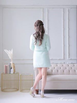 【SALE】Sequin shaggy knit cardigan(eme10213)