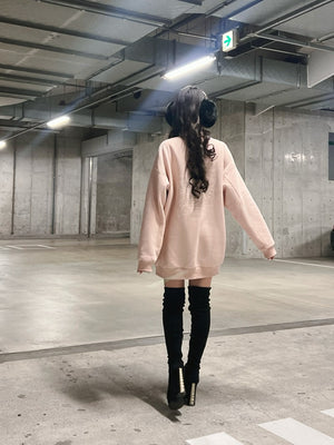 【sale】Back printed sweatshirt dress (eme10336)