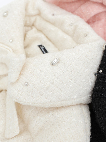 Ribbon tweed short down jacket (eme10458)