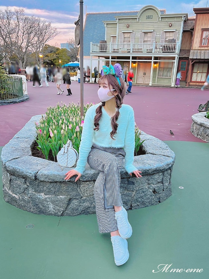 【SALE】Sequin shaggy knit cardigan(eme10213)