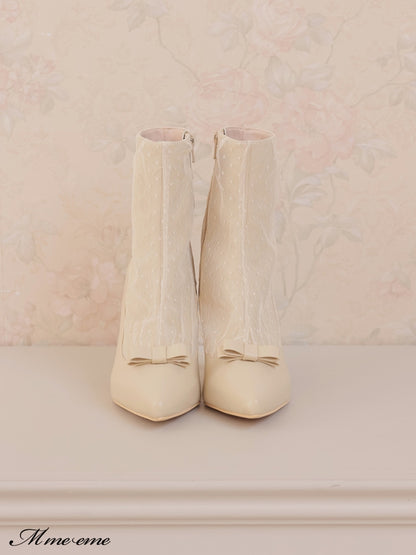 【SALE】Dot tulle short boots (eme10281)