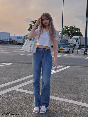 【SALE】Waist cut straight denim (eme10315)