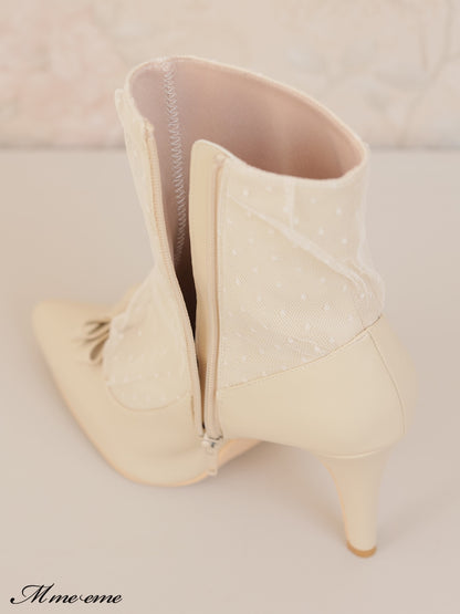 【SALE】Dot tulle short boots (eme10281)