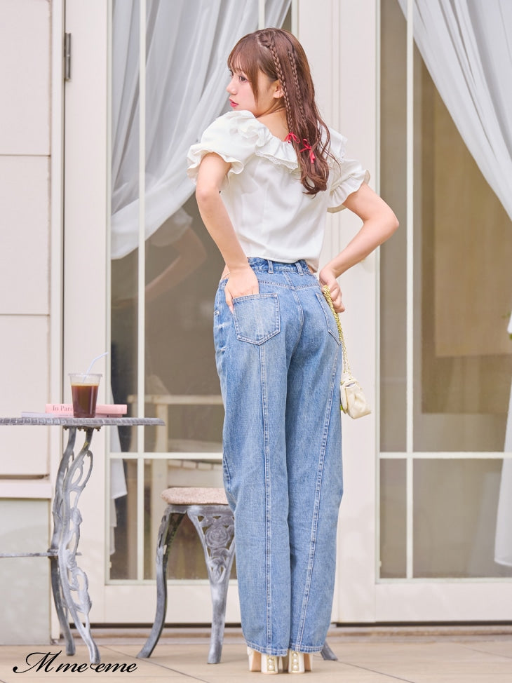 【SALE】Waist cut straight denim (eme10315)