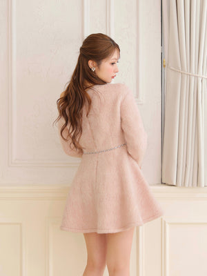 One shoulder bijou belt onepiece(eme10564)