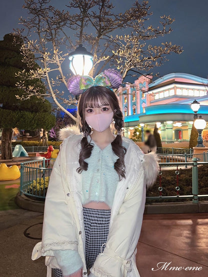 【SALE】Sequin shaggy knit cardigan(eme10213)