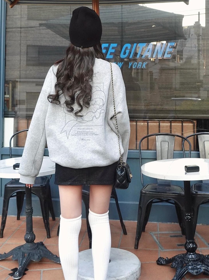 【sale】Back printed sweatshirt dress (eme10336)