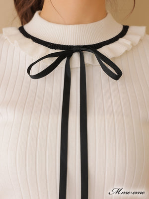 【SALE】Maid-like sleeveless knit (eme10232)