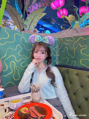 【SALE】Sequin shaggy knit cardigan(eme10213)