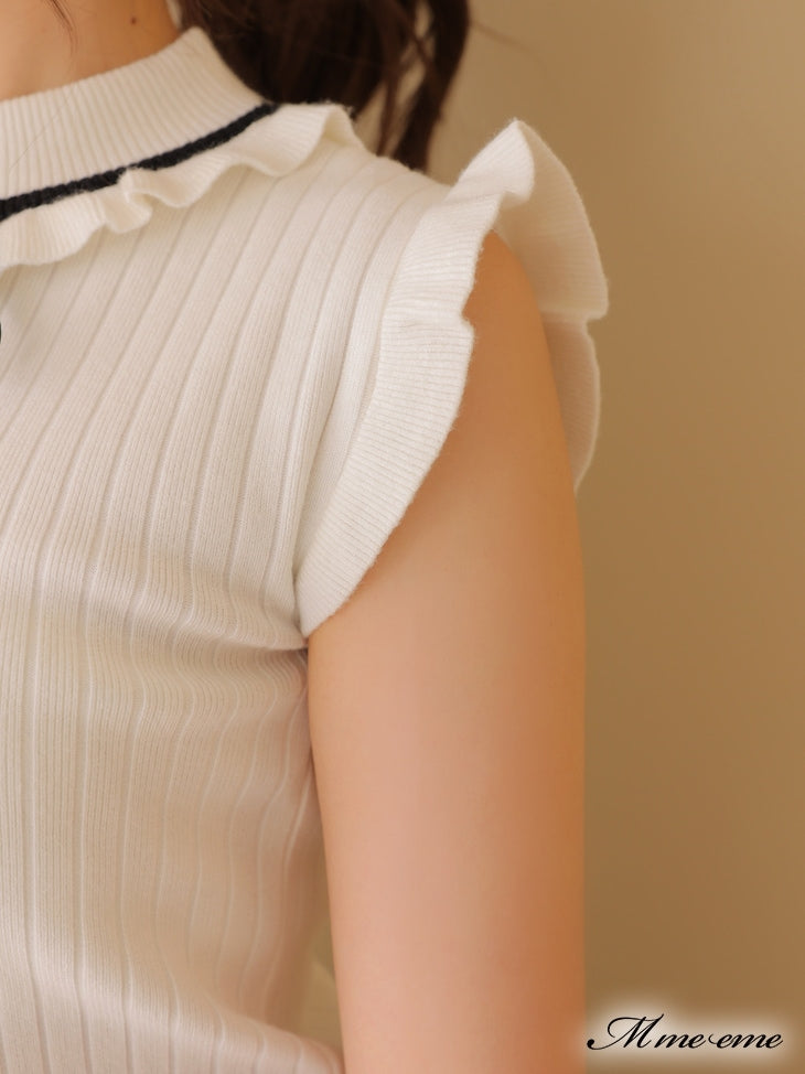 【SALE】Maid-like sleeveless knit (eme10232)