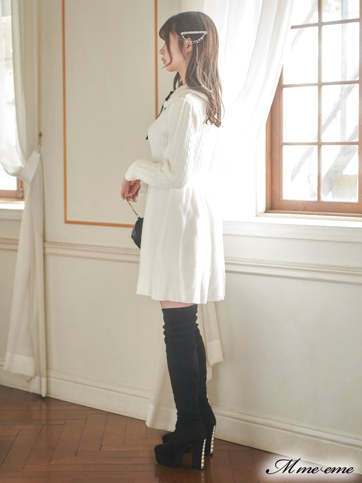 【SALE】Bijou pet flare knit dress (eme10254)